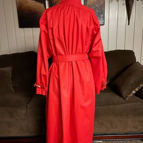 Zanobetti Firenze • Vintage • Made in Italy • Women • X-Large • Red •Trench Coat - Picture 6 of 14
